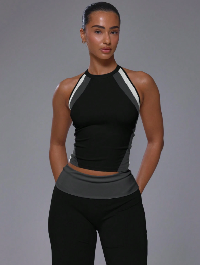 Top Sport Contrast Colour Panels - Black