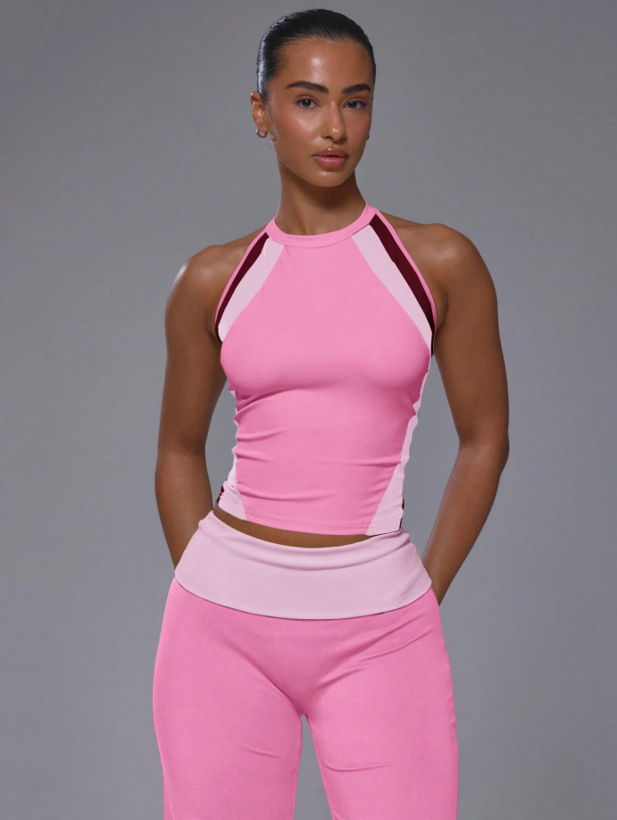 Top Sport Contrast Colour Panels - Pink