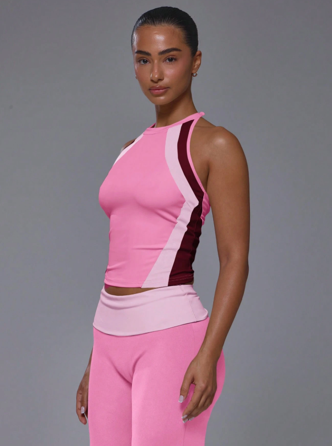 Top Sport Contrast Colour Panels - Pink